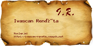 Ivascan Renáta névjegykártya